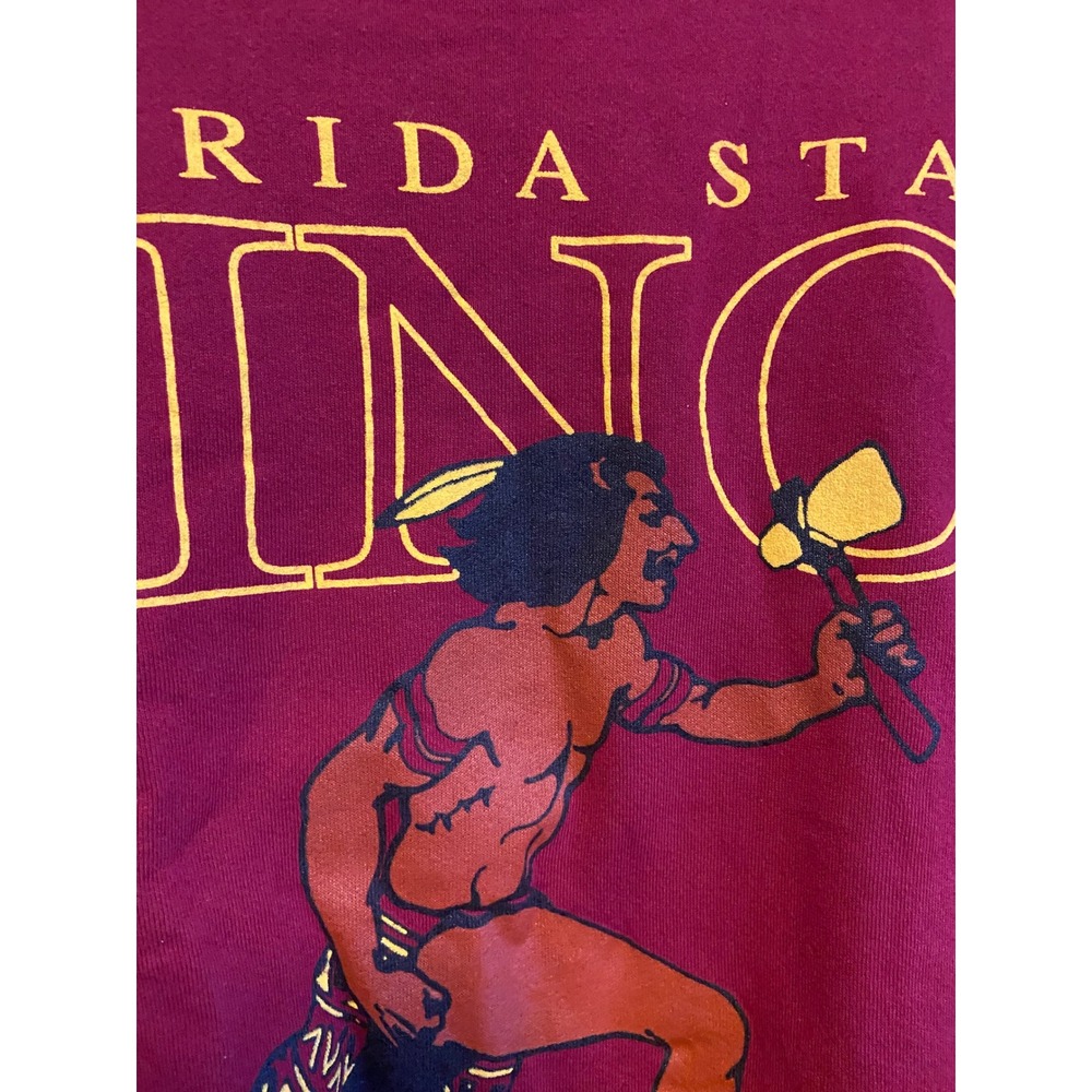 Vintage Florida State Seminoles FSU Fruit of the Loom Heavy Sweatshirt XL Maroon - Picture 2 of 6